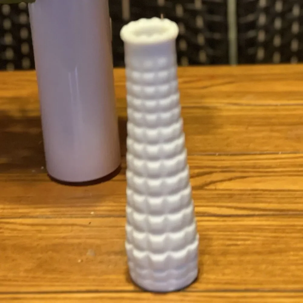 Vintage E.O. Brody Milk Glass Vase-Waffle/Hobnail Design- 8.5”